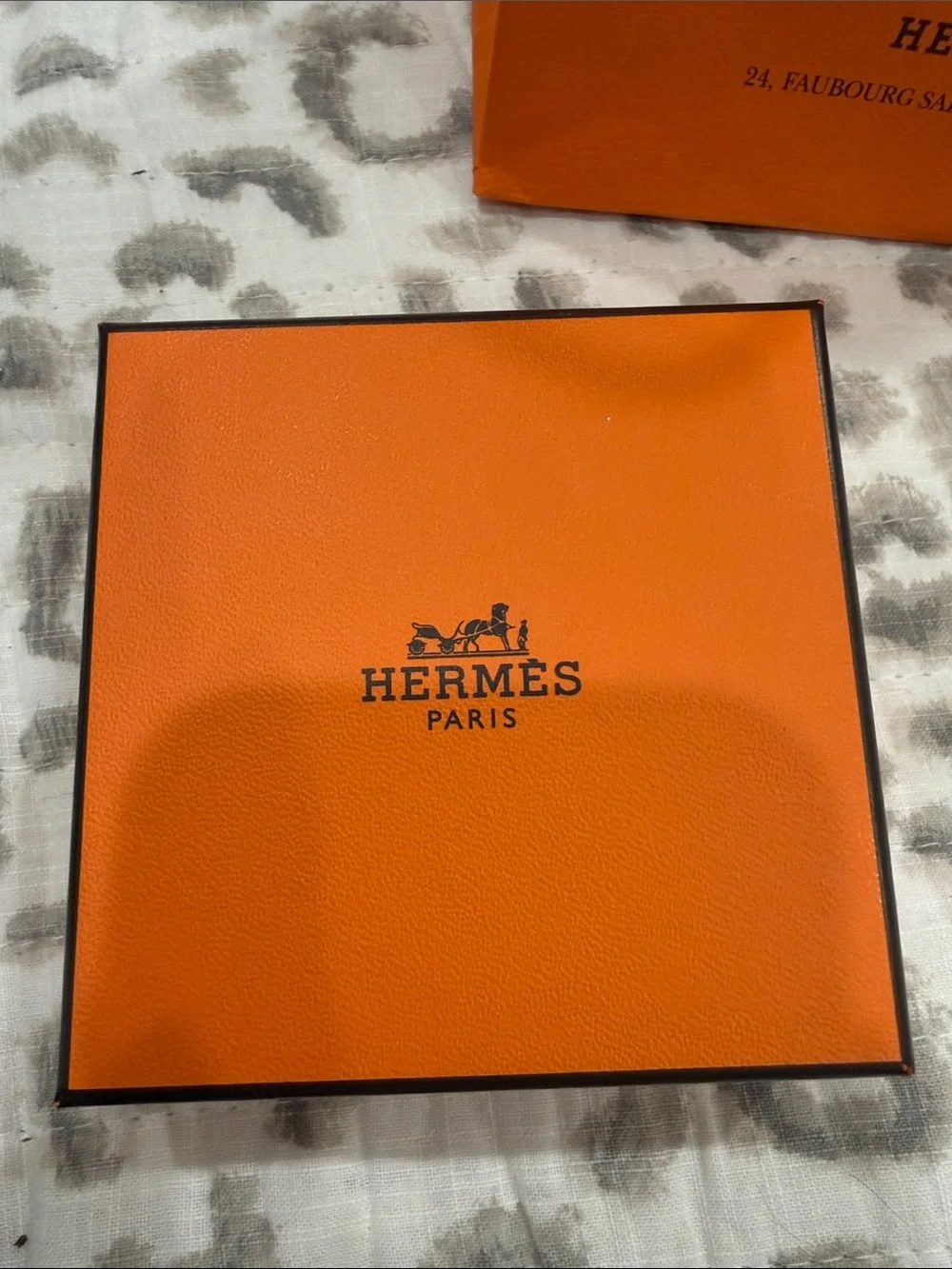 Hermes White Enamel and Gold H Cuff Bracelet